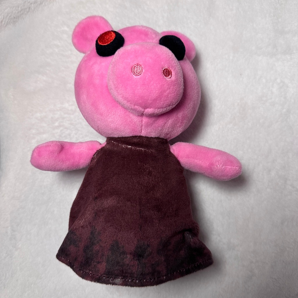 Piggy MiniToon Plush Stuffed Animal Pink Brown Outfit 7" Toy - Picture 3 of 5